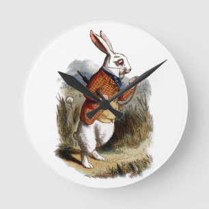 Alice i Wonderland White Rabbit Personalize Wall Rund Klocka