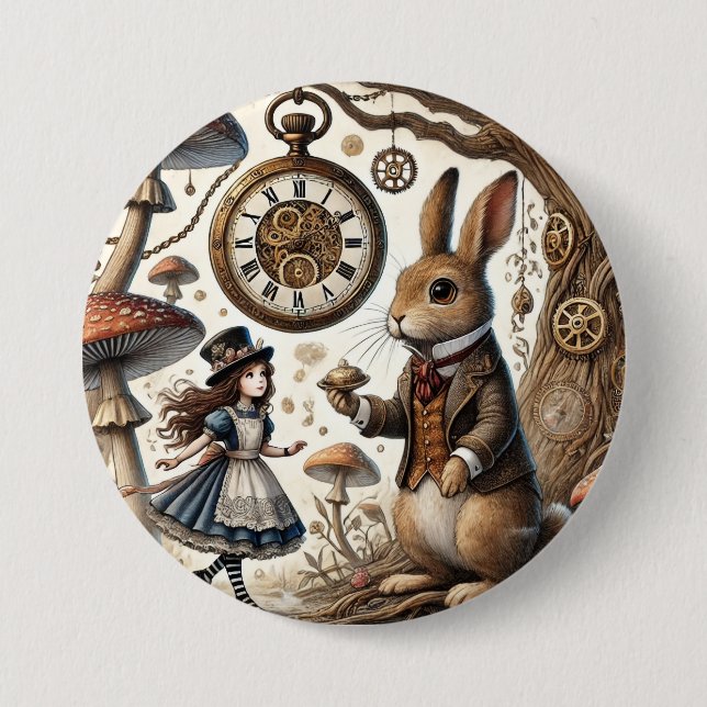 Alice i Wonderland White Rabbit tea Art Knapp (Framsida)