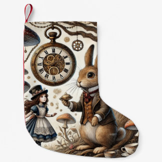 Alice i Wonderland White Rabbit tea Art Liten Julstrumpa