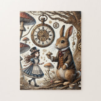 Alice i Wonderland White Rabbit tea Art Pussel