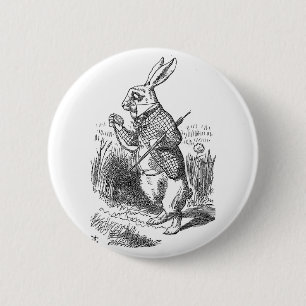 Alice i Wonderland, White Rabbit vintage Knapp