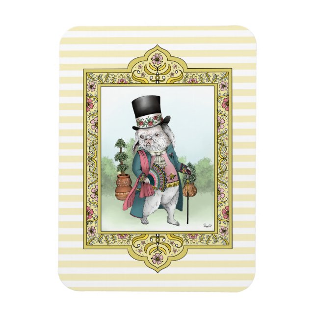 Alice i Wonderland White Rabbit Wearing Clothes Magnet (Vertikal)