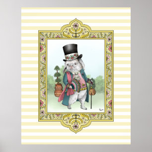 Alice i Wonderland White Rabbit Wearing Clothes Poster