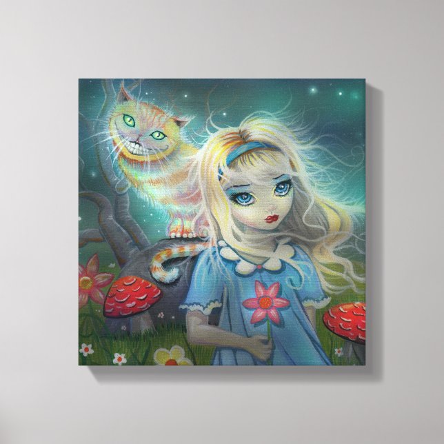 Alice i Wonderland Wrapped Canvas Skriv ut (Framsida)