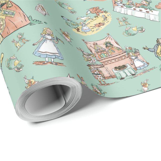 Alice i Wonderland Wrapping Papper Cute Kids Presentpapper (Rullad Hörn)