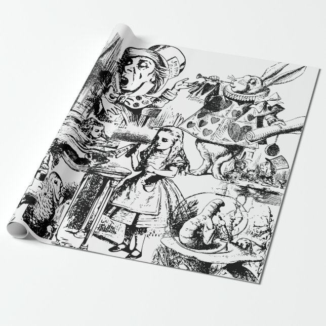 Alice i Wonderland Wrapping Papper Presentpapper (Utrullad)