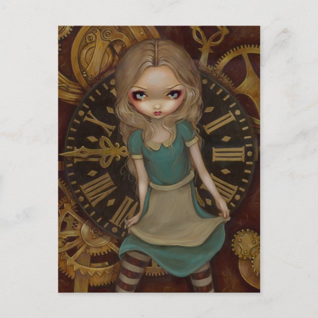 "Alice in Clockwork" vykort (Framsida)