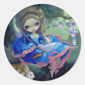 "Alice in Fragonard's Swing" Sticker Runt Klistermärke