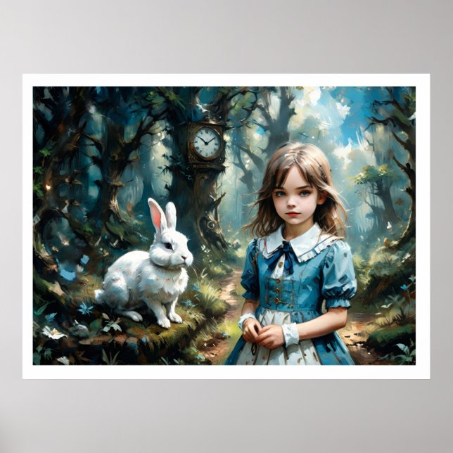 Alice in the Wonderland and the White Rabbit Poster (Framsidan)