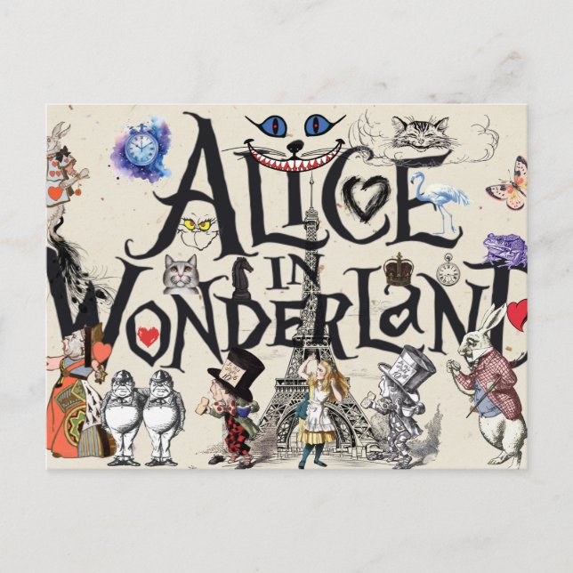 Alice in Wonderland 1865 Vykort (Framsida)