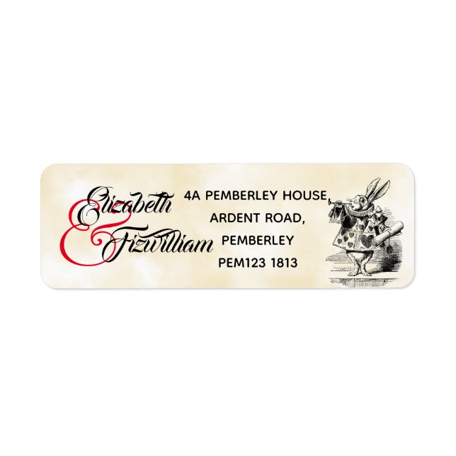 Alice In Wonderland Address Label Returadress Etikett (Framsidan)