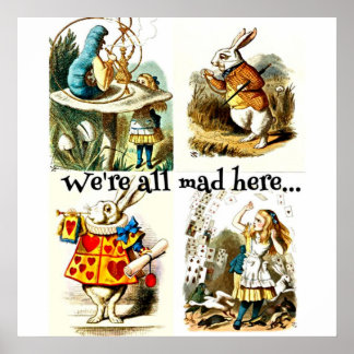 Alice In Wonderland Art|gåva till kanin älskare Poster