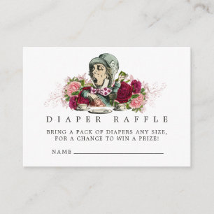 Alice in Wonderland Baby Shower Diaper Raffle Tilläggskort