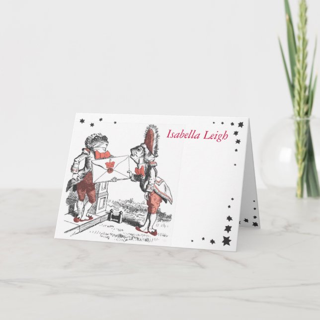 Alice in Wonderland Bat mitzvah tackkort Anteckningskort (Framsida)