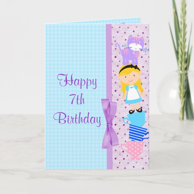 Alice in Wonderland Birthday Firation Kort (Framsida)