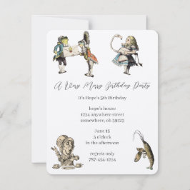 Alice in Wonderland Call Födelsedagsfest Inbjudningar