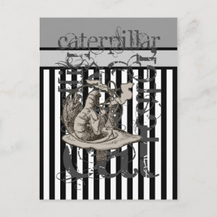 Alice in Wonderland Caterpelare Grunge Vykort