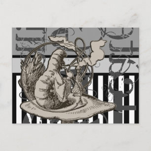 Alice in Wonderland Caterpelare Grunge Vykort