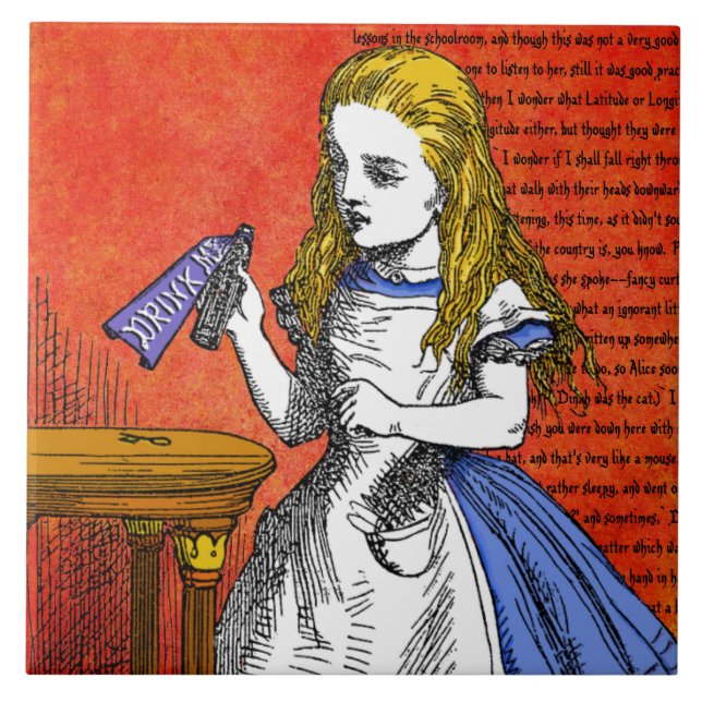 Alice in Wonderland Ceramic Tile Kakelplatta (Framsidan)