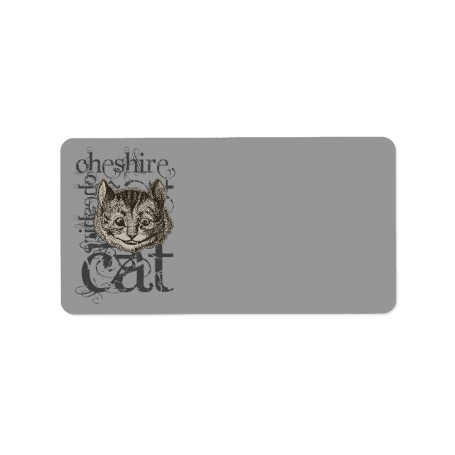 Alice in Wonderland Cheshire Cat Grunge Adressetikett (Framsidan)