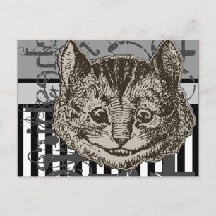 Alice in Wonderland Cheshire Cat Grunge Vykort