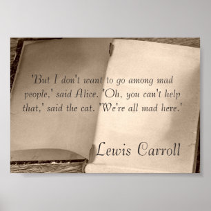Alice in Wonderland Citote Lewis Carroll Poster