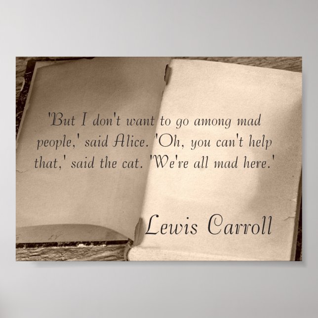 Alice in Wonderland Citote Lewis Carroll Poster (Framsidan)