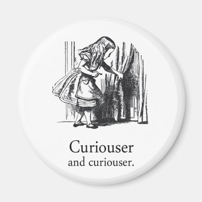 Alice in Wonderland Curiouser Round Magnet (Framsidan)