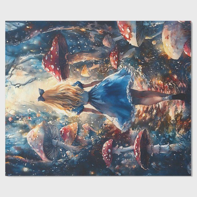 Alice in Wonderland Decoupage Presentpapper (Platt)