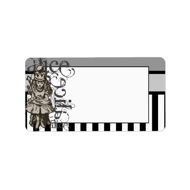 Alice in Wonderland drottAlice Grunge Adressetikett (Framsidan)