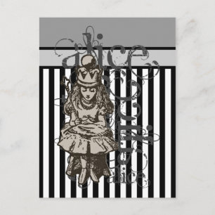 Alice in Wonderland drottAlice Grunge Vykort
