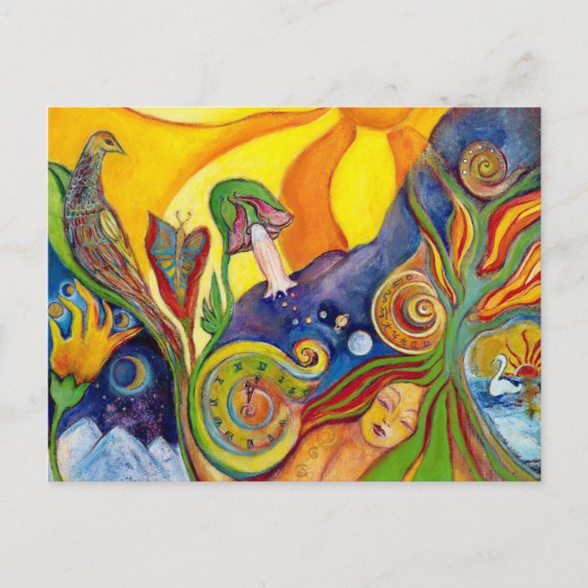 Alice in Wonderland Fantasy Fairy Sunshine Dream Vykort (Framsida)