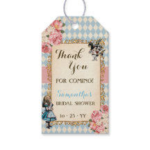 Alice in Wonderland Floral Bridal Shower Favor Tag