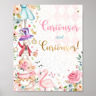 Alice In Wonderland Födelsedagsfest Dekoration Sig Poster