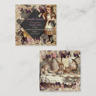 Alice In Wonderland  Fyrkantigt Visitkort