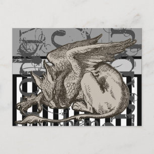 Alice In Wonderland Griffin Grunge Vykort