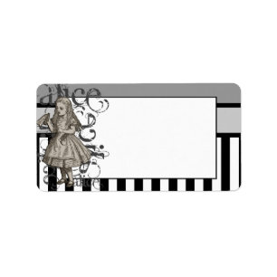 Alice In Wonderland Grunge Adressetikett