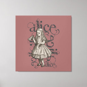 Alice In Wonderland Grunge (Rosa) Canvastryck