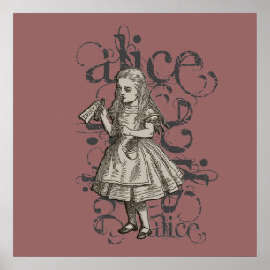 Alice In Wonderland Grunge (Rosa) Poster