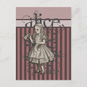Alice In Wonderland Grunge (Rosa) Vykort