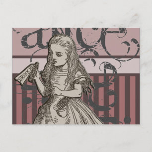 Alice In Wonderland Grunge Vykort