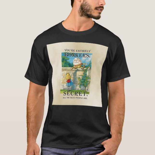 Alice in Wonderland Humpty Dumpty Bonkers Quote T Shirt (Framsida)