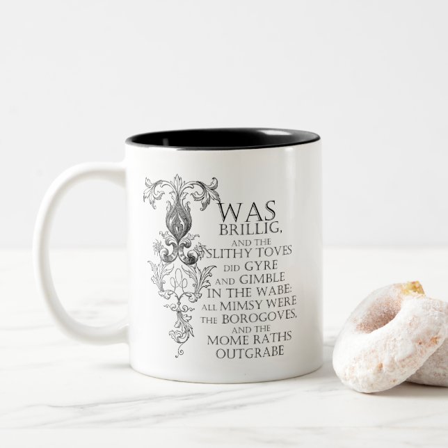 Alice in Wonderland Jabberwocky Dikt Coffee Mugg (Med munk)