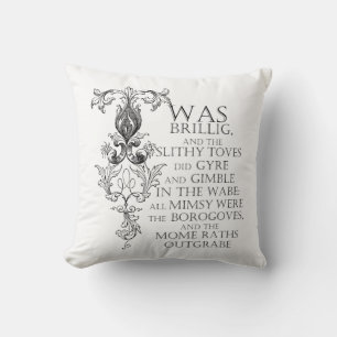 Alice In Wonderland Jabberwocky Dikt Dekorativ kud Kudde