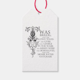 Alice In Wonderland Jabberwocky Dikt Gift Märkres Presentetikett