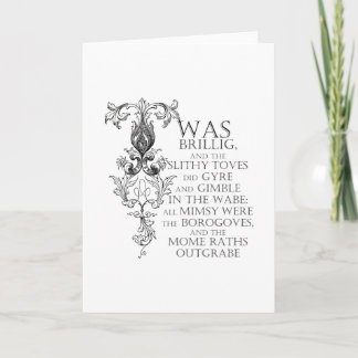 Alice in Wonderland Jabberwocky Dikt Greeting Card Kort