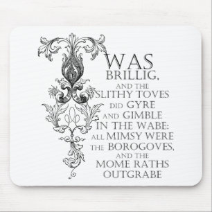 Alice In Wonderland Jabberwocky Dikt Mousepad Musmatta