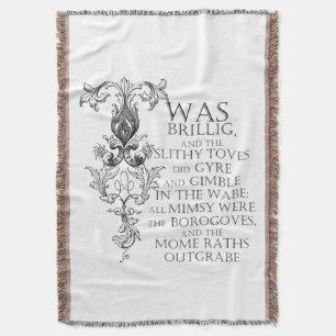 Alice in Wonderland Jabberwocky Dikt Throw Blanket Filt