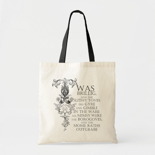 Alice In Wonderland Jabberwocky Dikt Tote Bag Tygkasse (Framsidan)