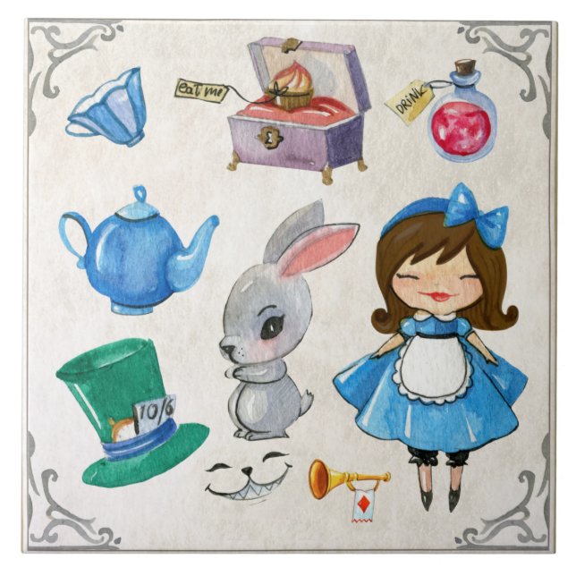 Alice In Wonderland Kakelplatta (Framsidan)